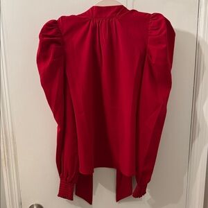 Flying Tomato Red Blouse with Puff Sleeves